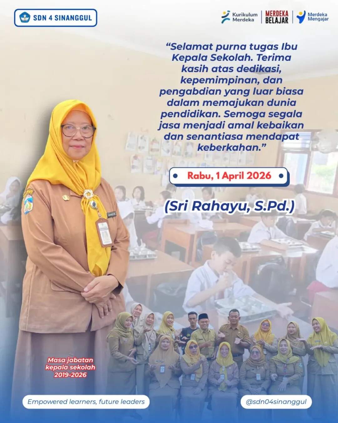 Purna Tugas Kepala Sekolah SDN 4 Sinanggul